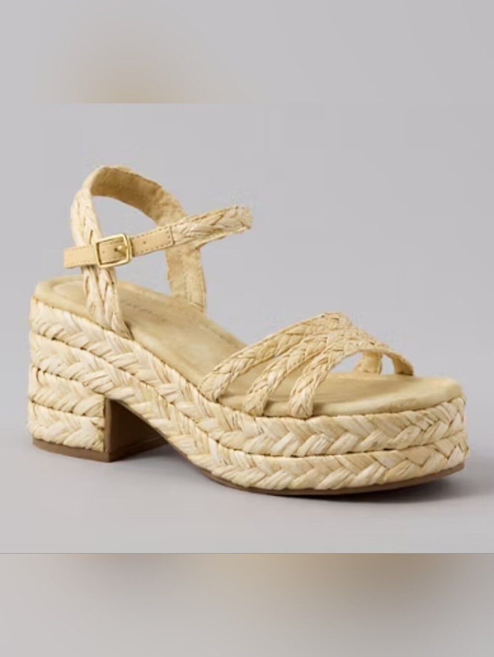 SHEIN Cream Braided Espadrille Platform Sandals